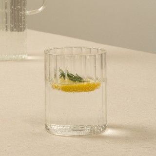 Ribbed Water Glass Clear 6Pcs