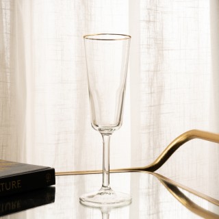 Arona Slim Stem Glass with Gold Rim 180 Cc 