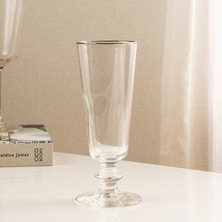 Arona Slim Stem Glass with Silver Rim 180 Cc 