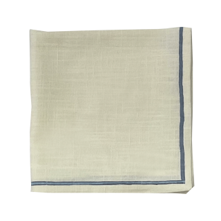Rule Embroidered Napkin Cream/Blue 45x45 cm