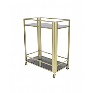 2-Tier Bar Carts Gold 66x36.5x77 cm