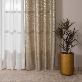 Kardi Metallic Jacquard Curtain Panel Grey 140X300 cm