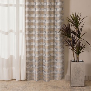 Bali Metallic Jacquard Curtain Panel Silver 140X300 cm