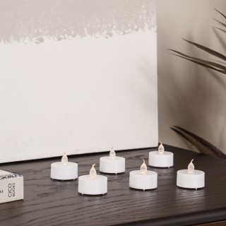 Sparkly White LED Tealight Candle Set of 6