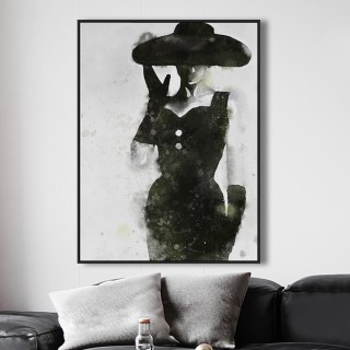 Lady Framed Canvas Black 90x120 cm