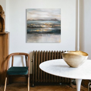Sea Oil Canvas Grey 40x40 cm