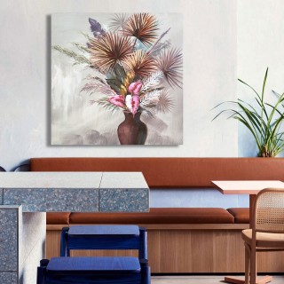 Palm Oil Canvas Pink 80x80 cm