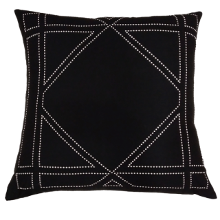 Cane Bedroom Cushion Black 60x60 cm