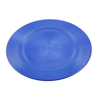 Meander Charger Plate Blue Round Diameter 33 cm