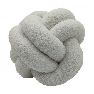 Boucle Knot Cushion White 27 cm