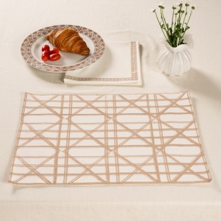 Cane Placemat Taupe 33x48 cm