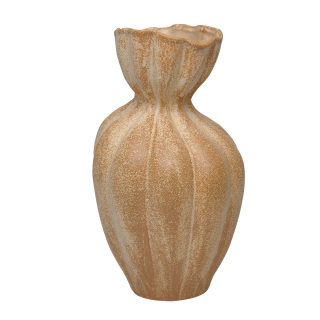 Furrow Vase Light Beige 17.3x17x29.7 cm