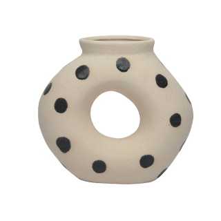 Dots Vase Black & White19.5x8.8x18 cm