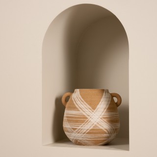Cane Vase Beige 20x19.3x18.5 cm