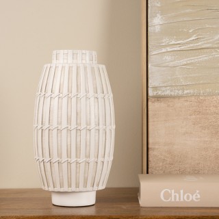 Bamboo Vase White 19X19X35 cm