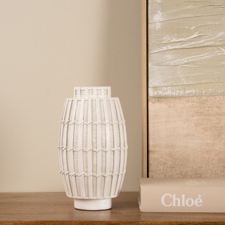 Bamboo Vase White 16X16X27.5 cm