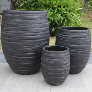Shio Planter Set of 3Pcs Black