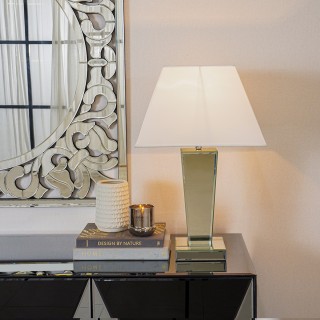 Malibu White Shade Table Lamp 45X15 cm