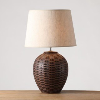 Rattan Table Lamp Brown 38 x 62 Cm