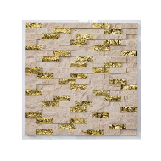 Stone Mosaic Matt Beige-Gold 30X30 cm