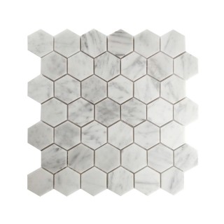 Hexa Carrara Stone Mosaic White 30X30 cm
