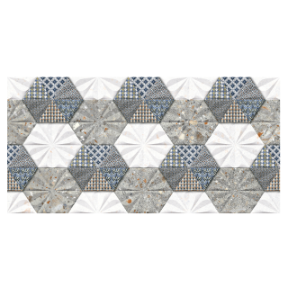 Hexa Matt Decor Wall Tiles Grey 30X60 cm