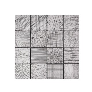Blocks Wood Stone Mosaic Grey 30X30 cm