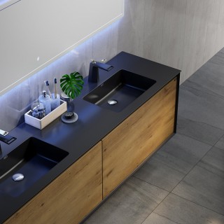 Felix Bathroom Cabinet Oak & Black 149.2X52.2X55 Cm