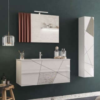 Vittoria Bathroom Wood Cabinet White 80X85X45 cm