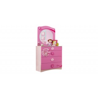 Cilek Sl Princess Pink Kids Dresser With Mirror