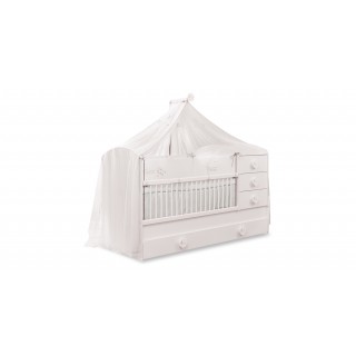Cilek Baby Cotton Cot Bed with Pullout Bed + Drawers