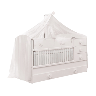 Cilek Baby Cotton Cot Bed with Pullout Bed + Drawers