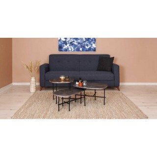 Monica Set Of 3 Coffee Tables Stone/Blk