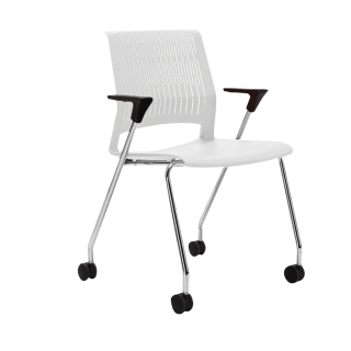 Magna Office Chair White With Castors