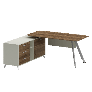 Lipa Manager Table L-Side Cabinet