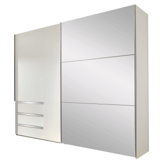 Level 36A Sliding Door With 3 Drawers 250cm White / Mirror