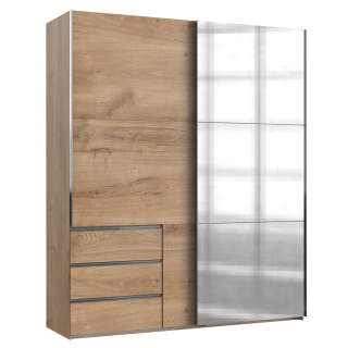 Level 36A Sliding Door With 3 Drawers 200cm Oak / Mirror