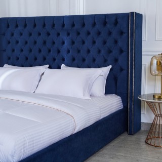 Santana Bed Headboard Blue 200x200 cm