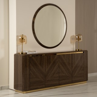 Infinity Buffet with Mirror Brown/Gold