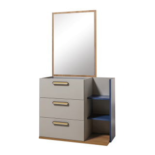 Dynamic Kids Dresser with Mirror White/Oak