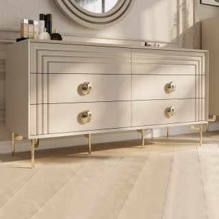 Ophelia Make-Up Table with Mirror Beige