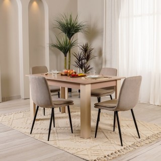Mila 4 Seaters Dining Table Beige/White