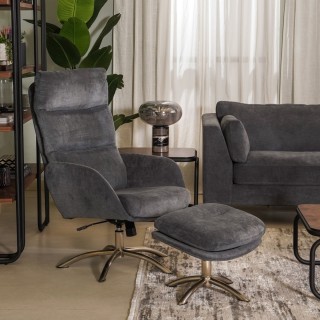 Haddam Recliner With Footstool Anthracite