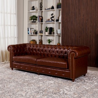 Chester 3 Seater Sofa Light Brown