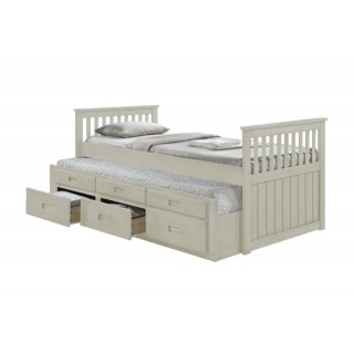 Cassy Captain White Bedroom Set With 2 Mattresses