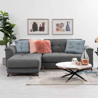 Elza Grey Corner Sofa