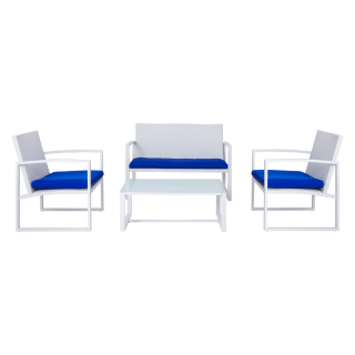 Savo Sofa Set With Coffee Table / White