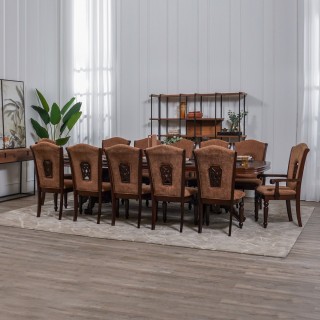Grand Victor 1+2+10 Dining Set Brown
