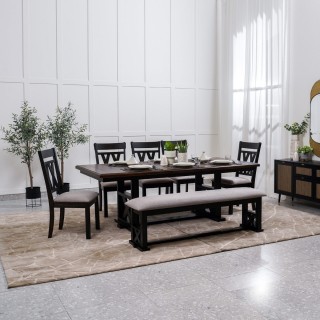 New Clifford 1+1+5 Dining Set Brown
