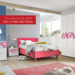 Nicolette 120x200 Kids Bedroom Pink Full Set + Free Mattress